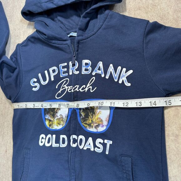 Mayoral navy zip up hoodie sunglasses graphic sweatshirt boy’s 8 everyday basics - Picture 6 of 8